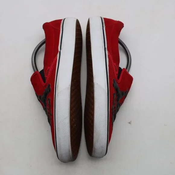 Vans Classic Slip On Jawbones Men's Size 10 Black Red Athletic Sneakers - Picture 8 of 9